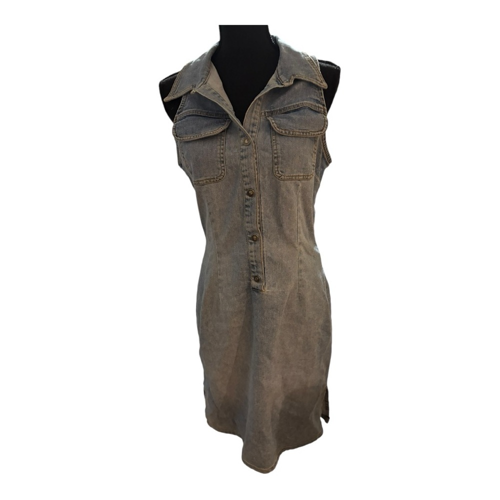 XOXO JEANS Sleeveless Button-Down Denim Midi Cotton Dress Size X Large